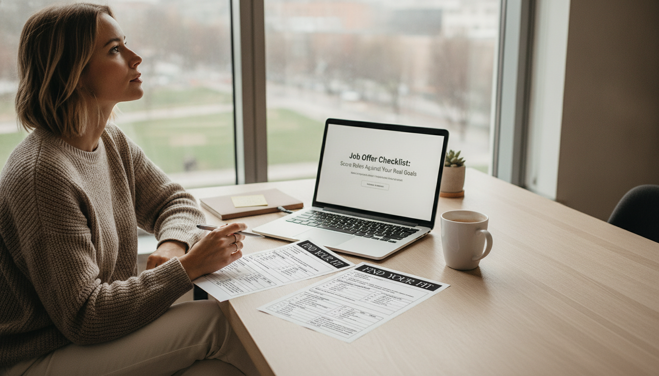 Job Offer Checklist: Score Roles Against Your Real Goals