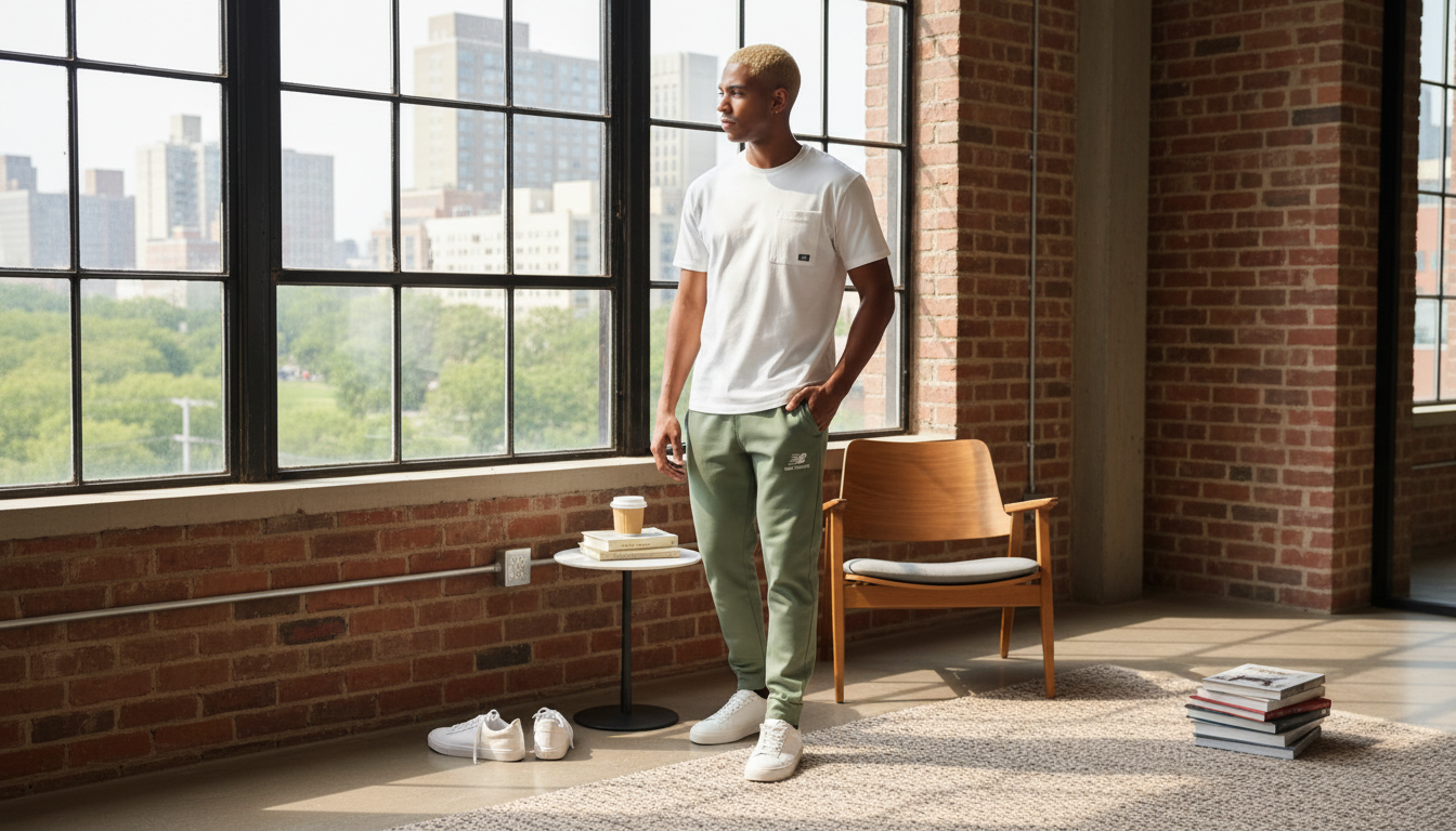 New Balance Men’s White Pocket Tee: Classic Cotton
