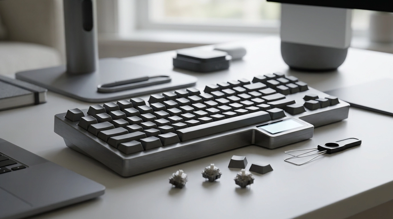 Wireless CNC Aluminum Keyboard with LCD & Hot-Swap