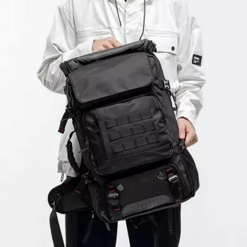 60L Waterproof Men’s Travel Backpack: Shoe Bag + Laptop
