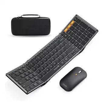 Tri-Fold Bluetooth Keyboard & Mouse Combo for Travel